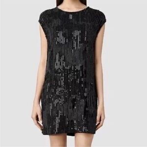 ALLSAINTS Sequined Mabli Mini Dress Hand Embellished Size 0